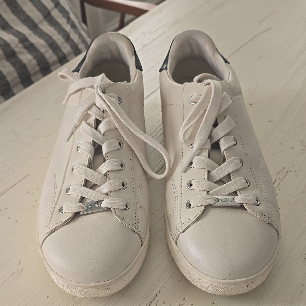 COACH LOW TOP SNEAKER White/Midnight Navy, Size 9